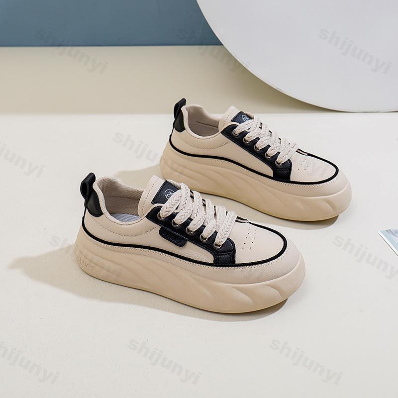 Fashion New PU Leather Casual Shots for Woman Vulcanize Sneakers Breathable Sport Walking Running Women Platform Shoes Zapatos De Mujer