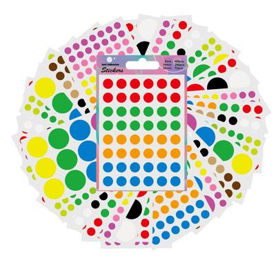 Pegatinas de puntos, 14 colores, autoadhesivas, para escribir, en blanco, para cuaderno, etiquetas adhesivas redondas