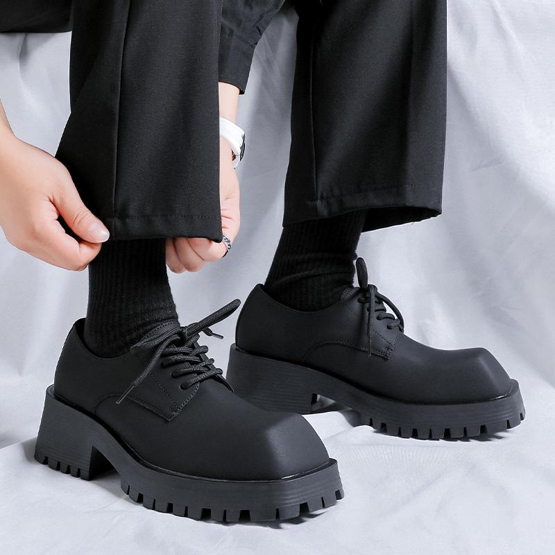 Fashion Trendy Men's Thick Soled Formal Shoes High Quality Versatile Style Fashion Party Outdoor Stroll Height Increasing Men's Shoes