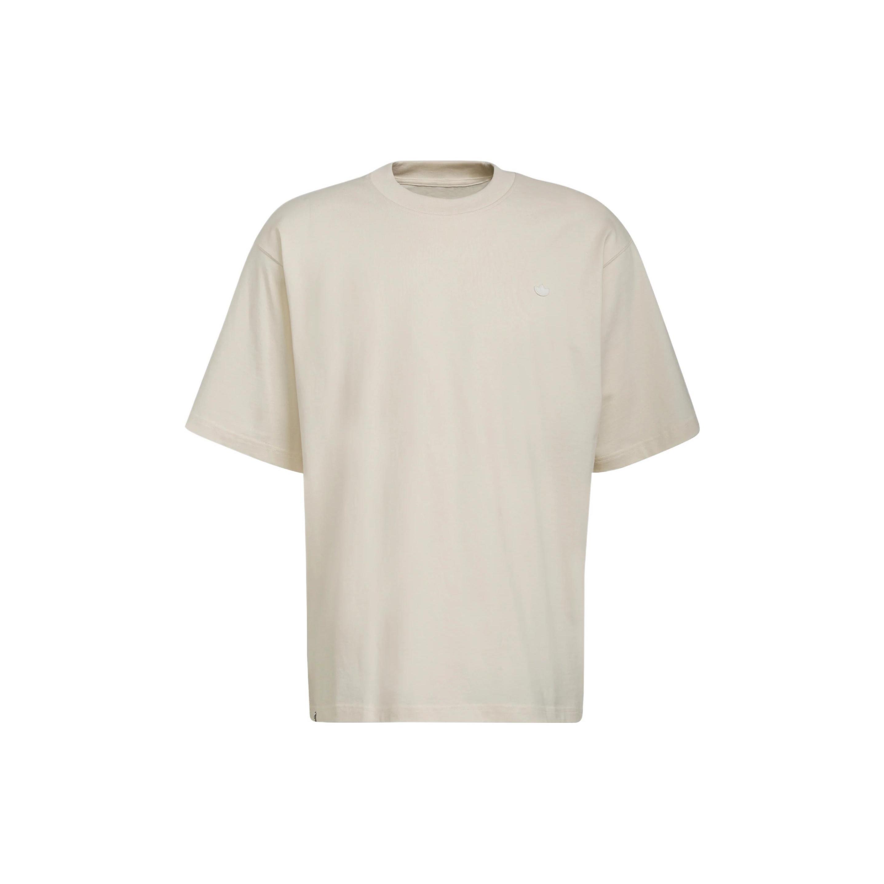 adidas originals SS22 Solid Color Embroidered Logo Sports Short Sleeve Beige Men s HD2747 XL