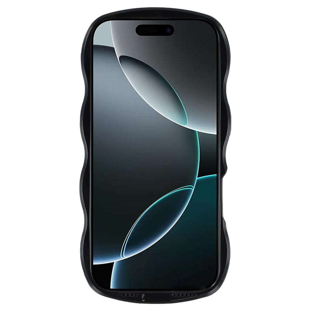 For iPhone 16 Pro Max Case Wavy Edge Shockproof TPU+PC Phone Cover