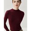 Women's Mock Neck Sweater Seamless Fine Wool Knit Long Sleeve Solid Color Slim Fit Base Layer Top