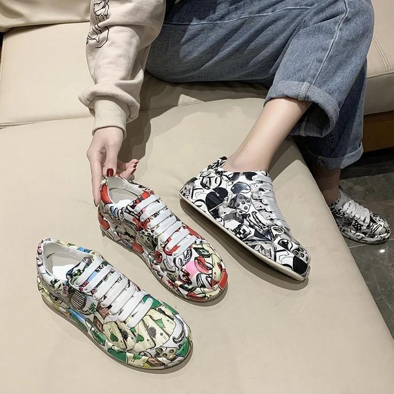 New Women Vulcanized Shoes Platform Sneakers Graffiti Board Shoes Girls Casual Sneaker Female Outdoor Sport Shoes Women's Board
