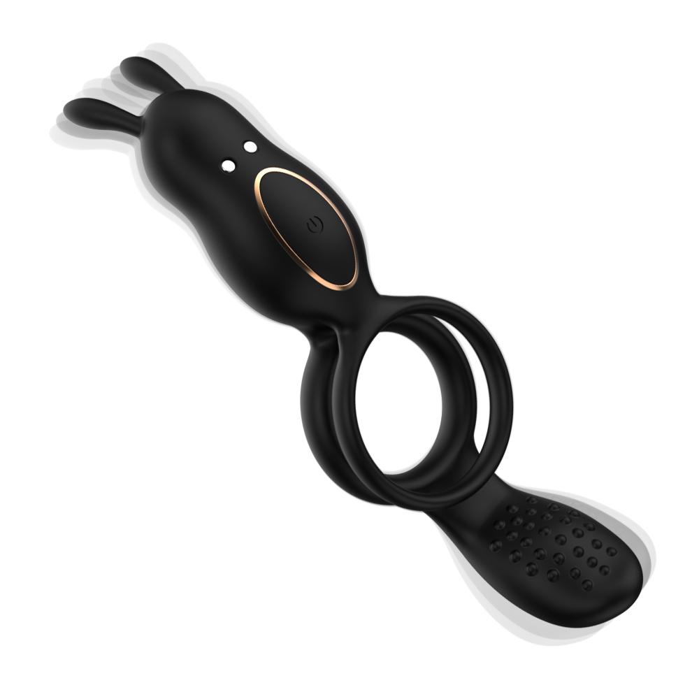 APP Bluetooth Control Double Crock Ring Vibrator Rabbit Vibrating Delay Ejaculation Penisring Dick Sleeve Sex Toys for Men