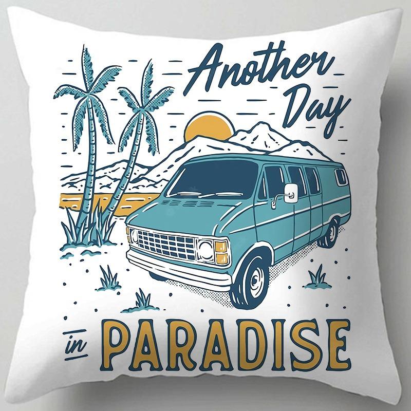 Outdoor Camping Scenery Pillow Case Retro Chair Lumbar Pillow Bedroom Window Sill Bay Window Cushion Cushion Lumbar Pillow