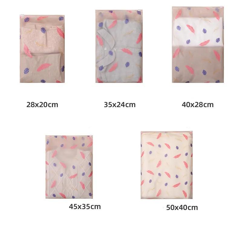 Geantă de depozitare haine de călătorie cu model imprimat, pentru lenjerie intimă, pantofi, cu sigiliu, de sortare, impermeabilă, multifuncțională, pentru organizarea casei