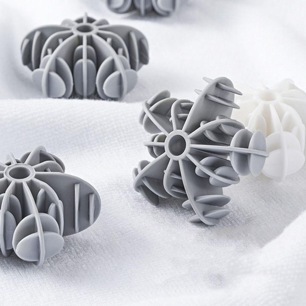 4Pcs White Snowflake Laundry Balls Silicone Clothes Cleaning Ball Hair Remover Ball Washing Tools