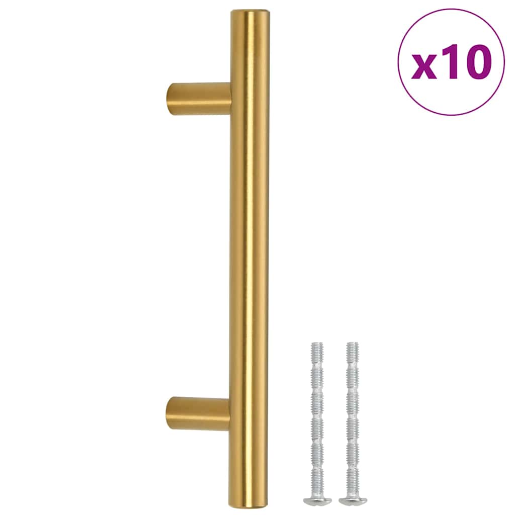 Furniture Handles 10 Pcs Golden 96 Mm Stainless Steel