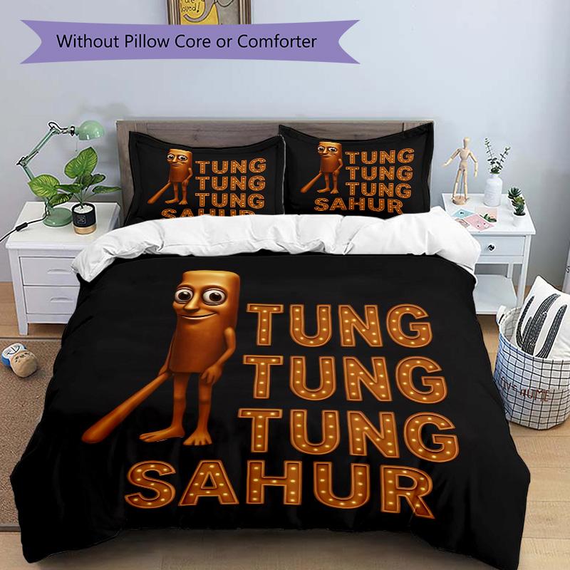 Golden Sahur Celebration Print 3Pcs Bedding Setduvet Cover With 2 Bedropillowcase Home Birthday Gift