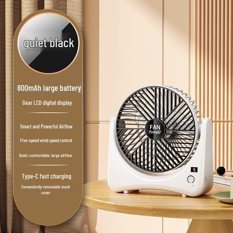 

Portable Ultra-Light Desktop Fan for Office, Dorms, and Students Rechargeable Version