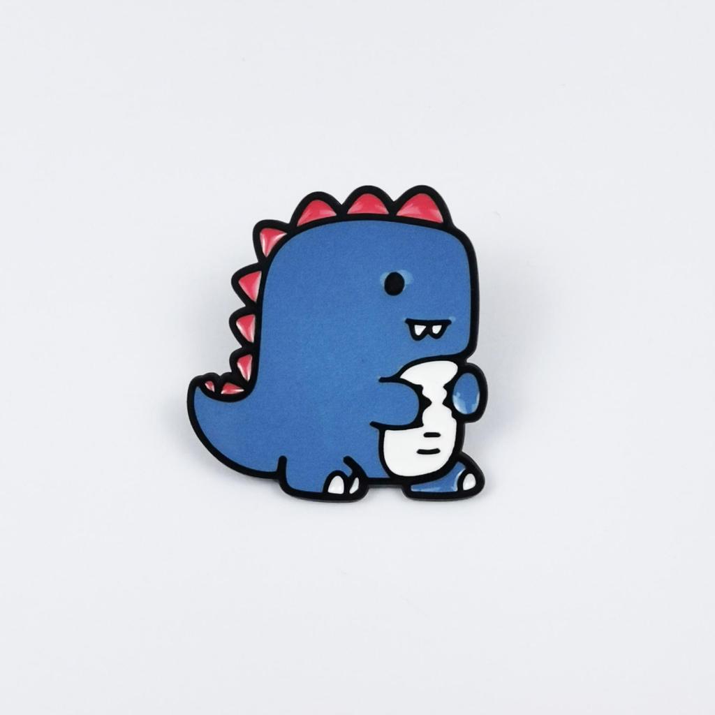 Cute Dinosaur Brooch Set: Triceratops & Brontosaurus Metal Badges for Kids' Clothing or Bag Decoration