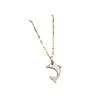 Light Luxury Micro-Inlaid Dolphin Color Shell Oil Dripping Necklace Women'S New Collarbone Chain Light Luxury Niche Design Sense