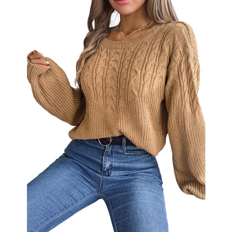 2023, toamnă/iarnă, modă pentru femei, ocazional, cu mâneci lanternă, pulover cu mâneci