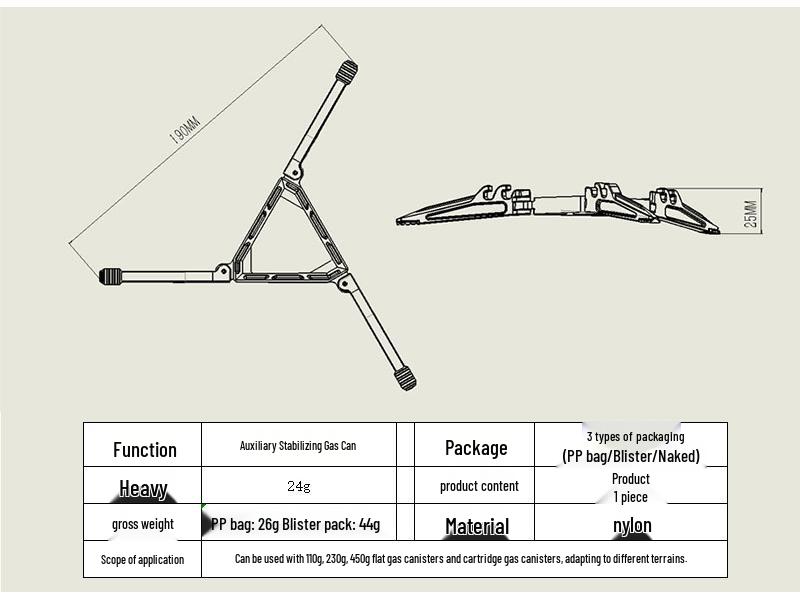 2-User Outdoor Tripod Gas Tank Stand with Multi-Spec Compatibility