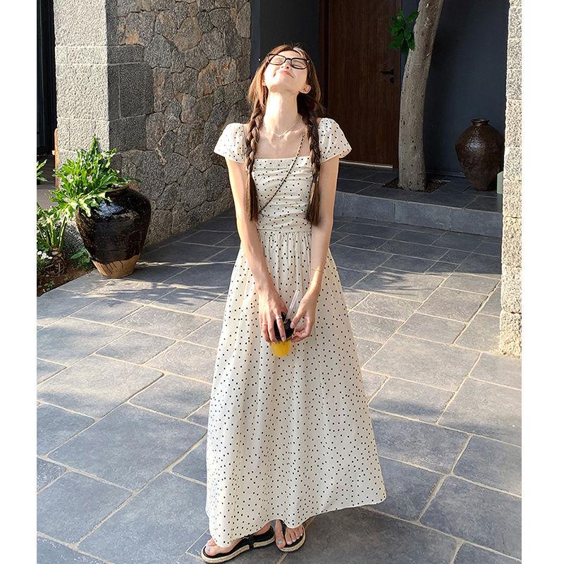 French Small Flying Sleeve Polka Dot Dress, Summer Femininity Is Thin, Niche Design Sense, New Light Luxury Commuter Explosion