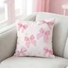 Pink Bow Cherry Pattern Pillow Case For Sofa Living Room Home Office Decor Protective Cover