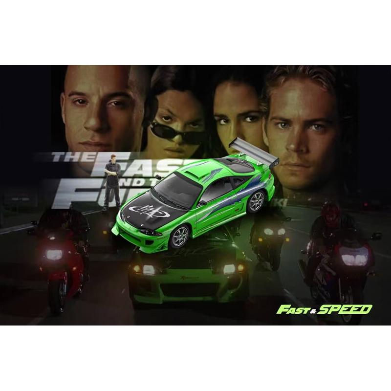 FS In Stock  1:64 Robocar  Eclipse D30  FNF Green Diecast Diorama Car Model Collection Miniature Fast Speed