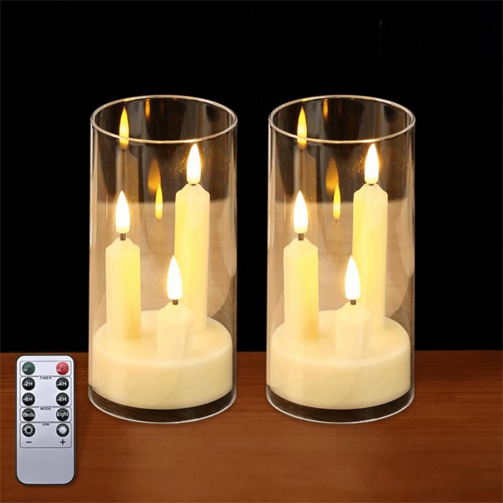 Transparent Lampshade LED Electronic Candles Warm Light Fake Candle Lights  Table Decor