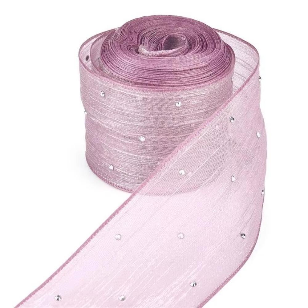 5 Meters/pack Bubble Pleated Tape 4cm Gift Wrapping Bouquets Diamond Mesh Organza Ribbon Gifts Packaging Material