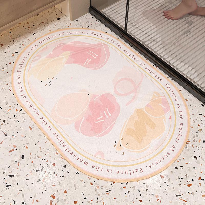 Absorbent Quick Drying Non-slip Diatom Mud Mat Bathroom Toilet Toilet Door Mat Easy To Clean Bathroom Door Mat