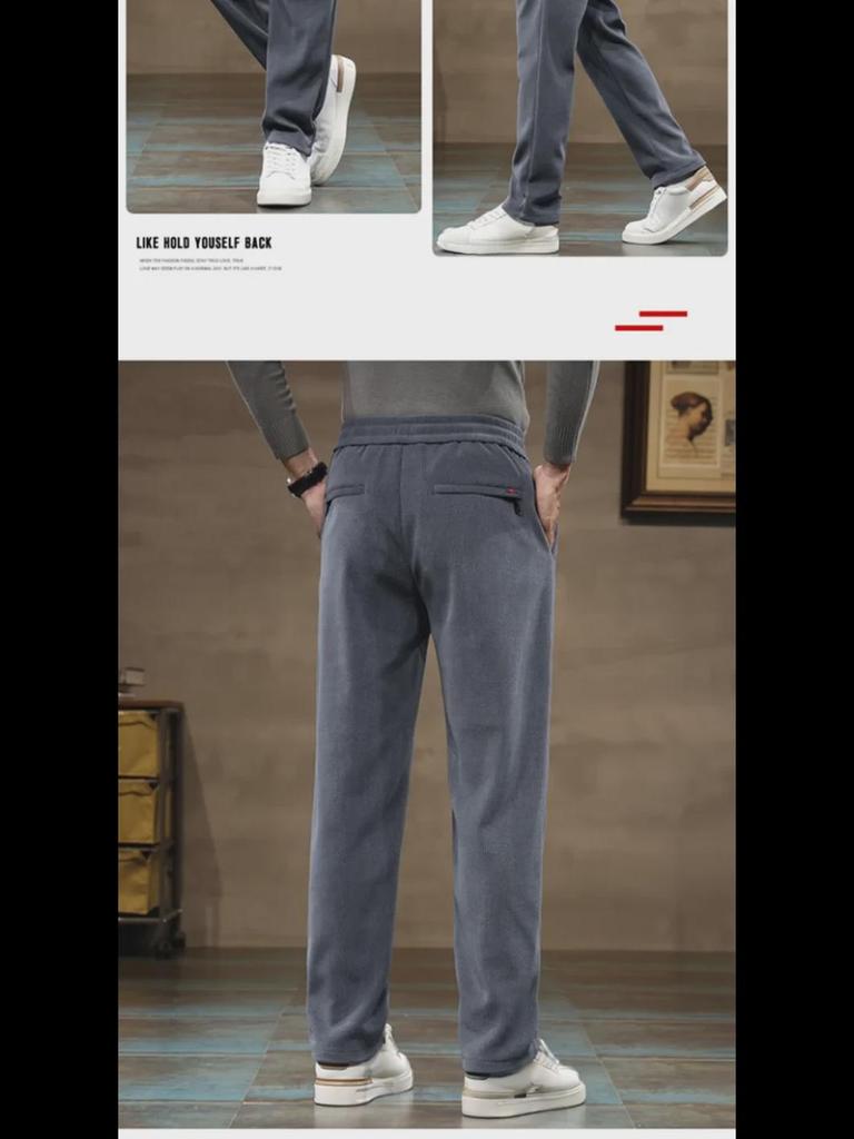Premium Men's Mink Velvet Windproof Trousers for Spring and Autumn
