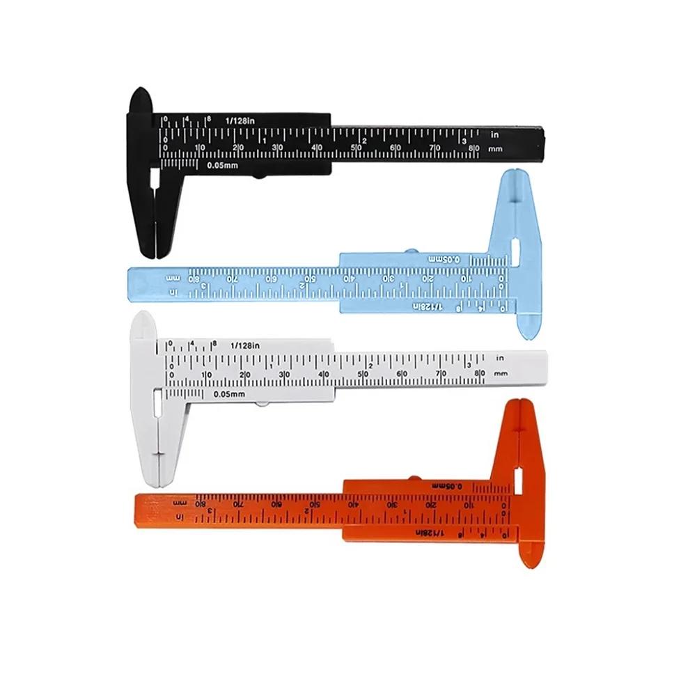 80mm Sliding Vernier Calipers Mini Plastic Gauge Measure Tool Double Scale Ruler Micrometer Hand Tool For School Children Supply