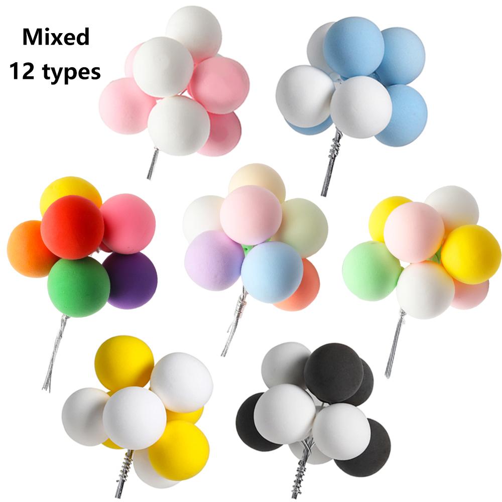 8Pcs Mini Balls Cake Toppers Color Balloons Cake Decoration Cupcake Flag Dessert Diy Supplies Birthday Decoration Baby Shower