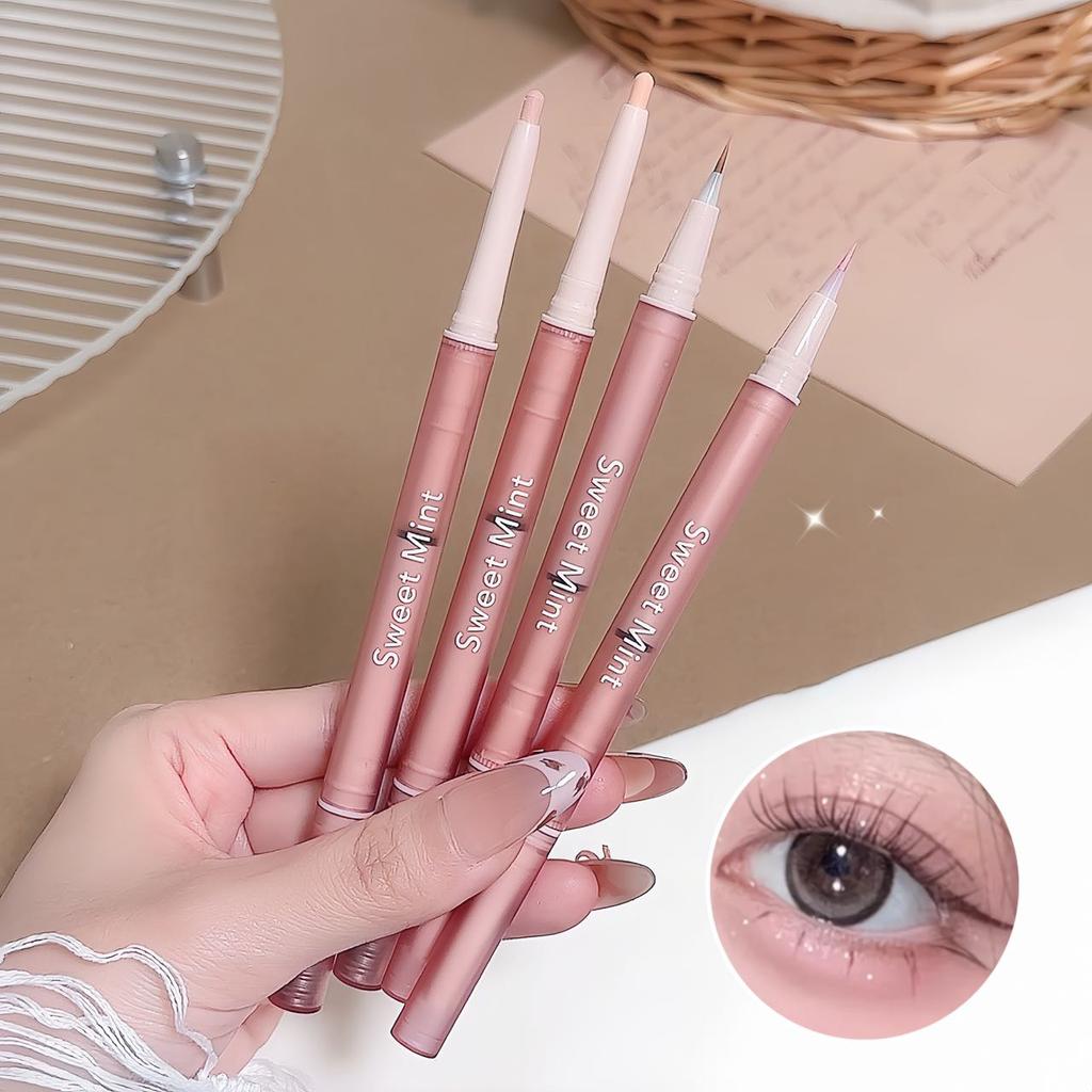 2 In 1 Lying Silkworms Eyeliner Pencil Nude Pink Under-Eye Matte Highlighting Shadow Pencil Eyeshadow Brightening Makeup Pencils