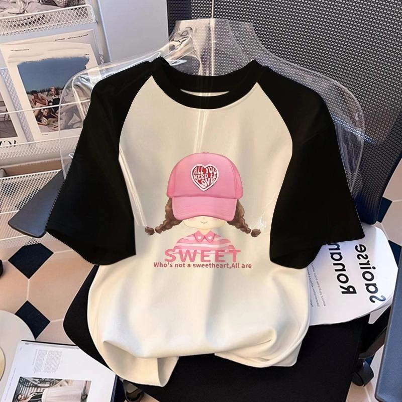 Cartoon Kinderen Volwassenen Bedrukt T-shirt Zomer Dames Mode Korte Mouwen T-shirt Top Meisje Pullover Kleding