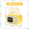 Cute Kids Alarm Clock Dimmable Digital Clock with Night Light Rechargeable Sleep Training Clock Bedside Wake Up Alarm Clocks