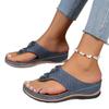 Women's Floral Wedge Thong Sandals Comfortable Non-Slip Casual Summer Shoes Slippers