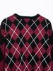 TAOP&ZA Women's Spring Commuting Fashion Diamond Knit Sweater