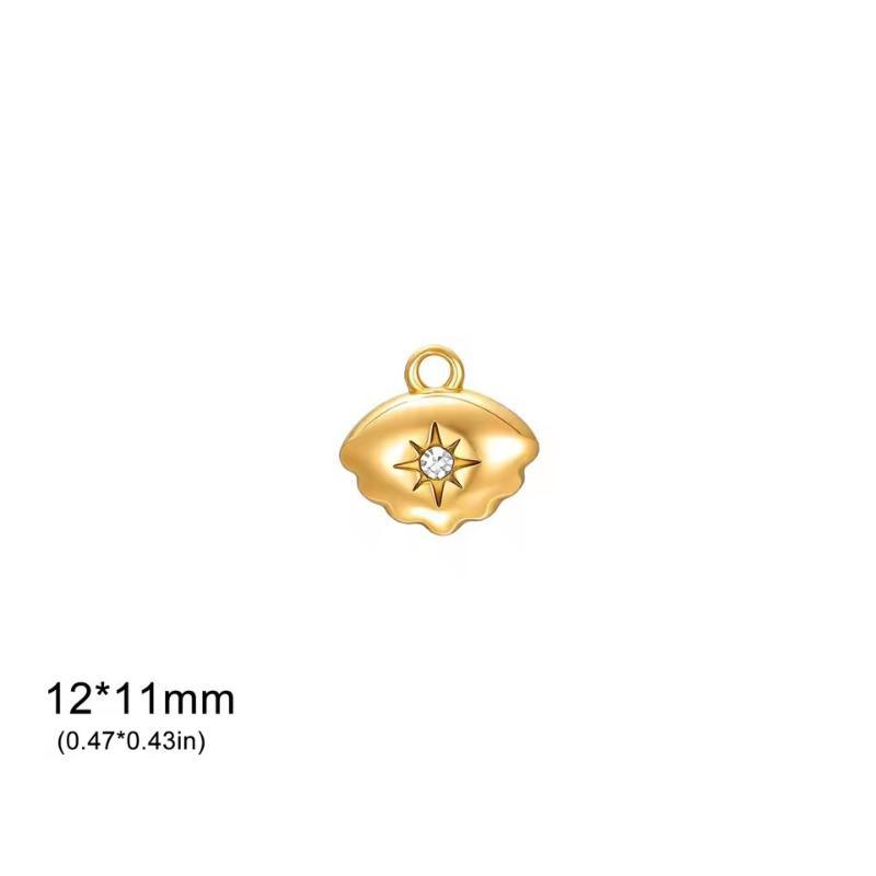 2Pcs Love Star Shell Pendant Stainless Steel Summer Diy Necklace Earrings Bracelet Jewelry Making Accessories