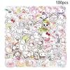 100 Stickers/Bag Cute Hello Kitty Stickers Sealing Sticker Phone Laptop Suitcase Waterproof Decorated Stickers Children Toy Gift