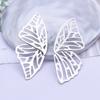 Hollow Big Butterfly Stud Earring for Women Metal Angel Wing Pendant Ear Statement Jewelry Party Christmas Gift