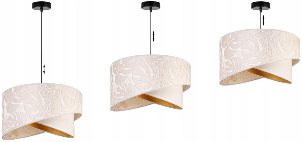 CEILING HANGING LAMP, SLANT LAMPSHADE, LEAVES, 45 Cm
