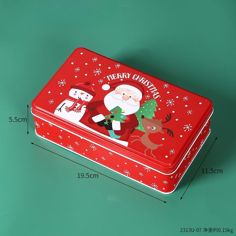 

Cartoon Christmas Candy Storage Box Tin Box Container with Lid Flip Top Tin Candy Jewelry Gift Tin Cans Storage Organizer Decor