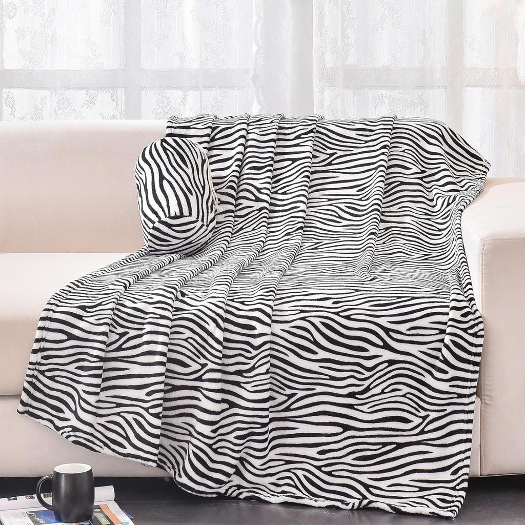 VIKAMA Coperta in Pile di Flanella con Stampa Leopardo, Peluche Monofacciale, Morbidissima, per Letto, Divano, Viaggio
