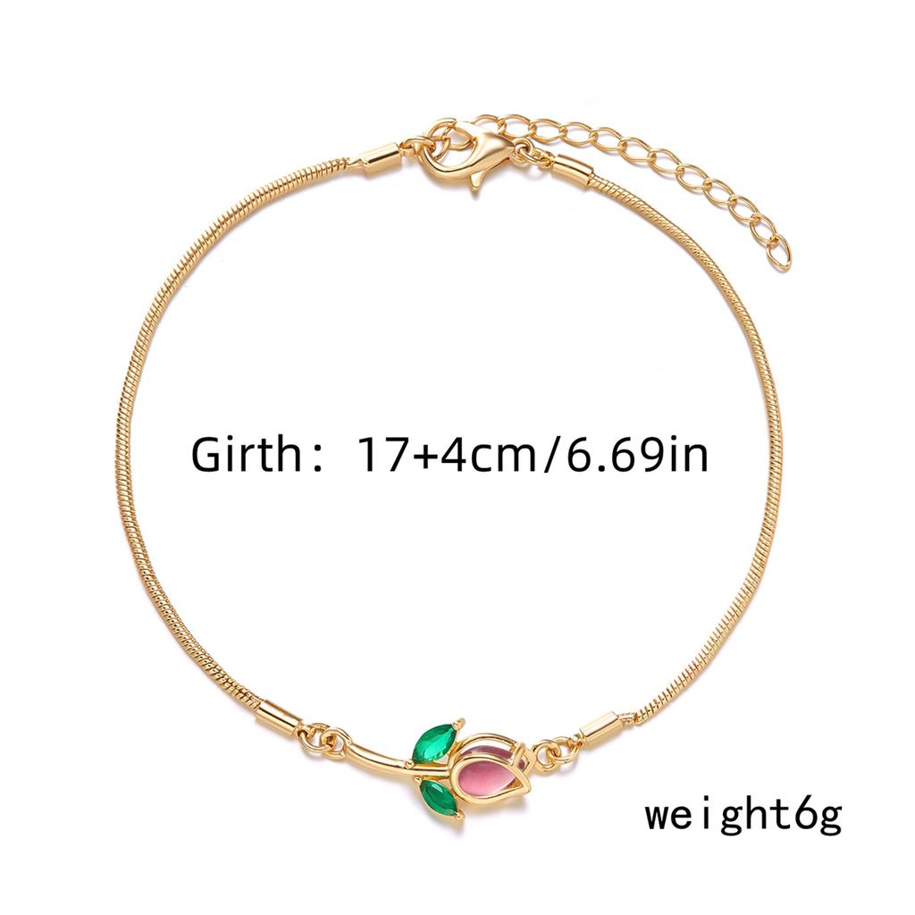 Koreanische Leichte Luxus Tulpenblumen Armbänder Für Frauen Elegante Bunte Emaille Florale Handgelenkketten Armband Hochzeit Party Schmuck