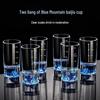 Two-liang Baijiu Cup with Lanshan Scale, 2-Liang Jinshan Guanshan Base, Luxurious Crystal Glass Decanter and Wine Cup