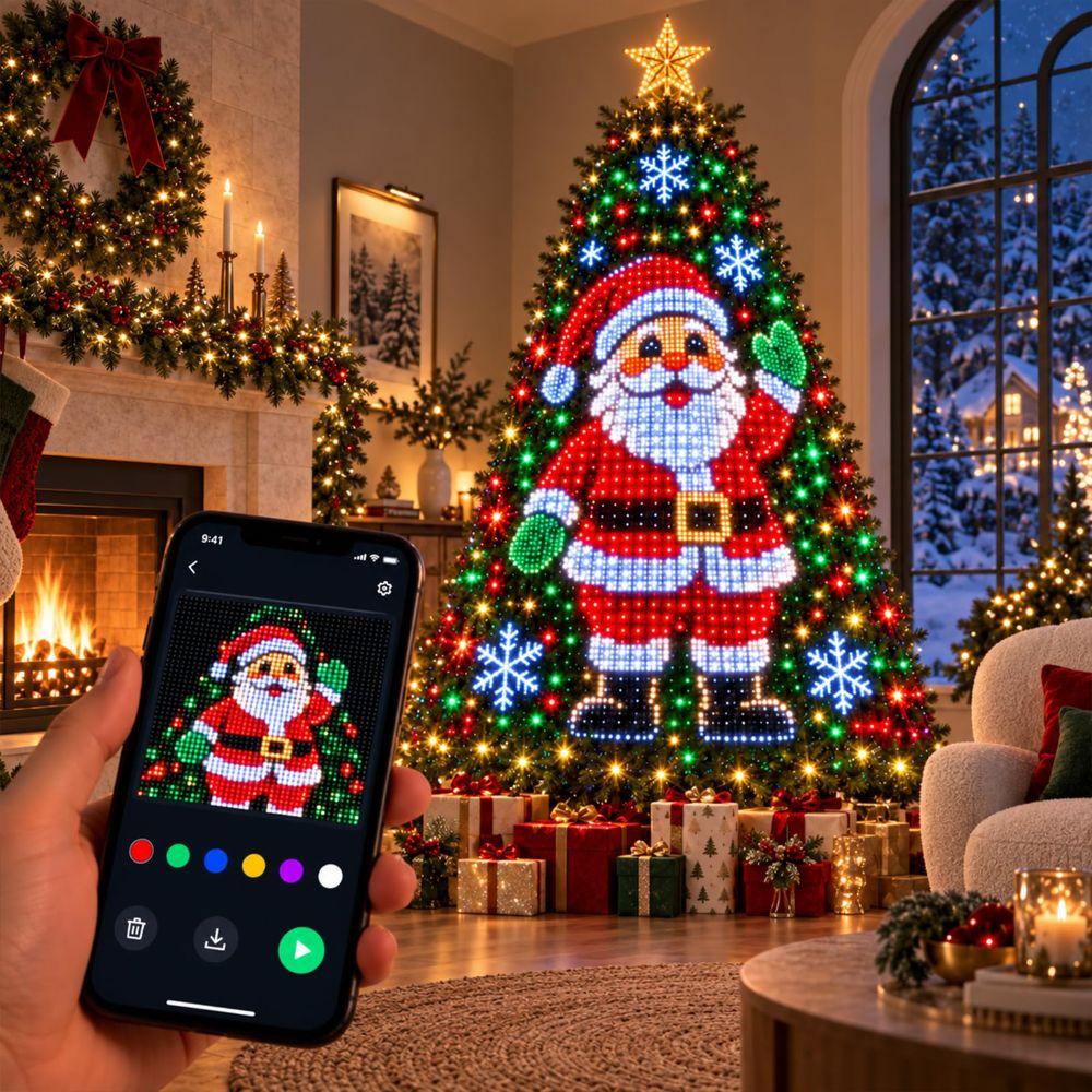 with Star Topper Smart Animated Christmas Tree Lights LED String Lights Outdoor Indoor Use