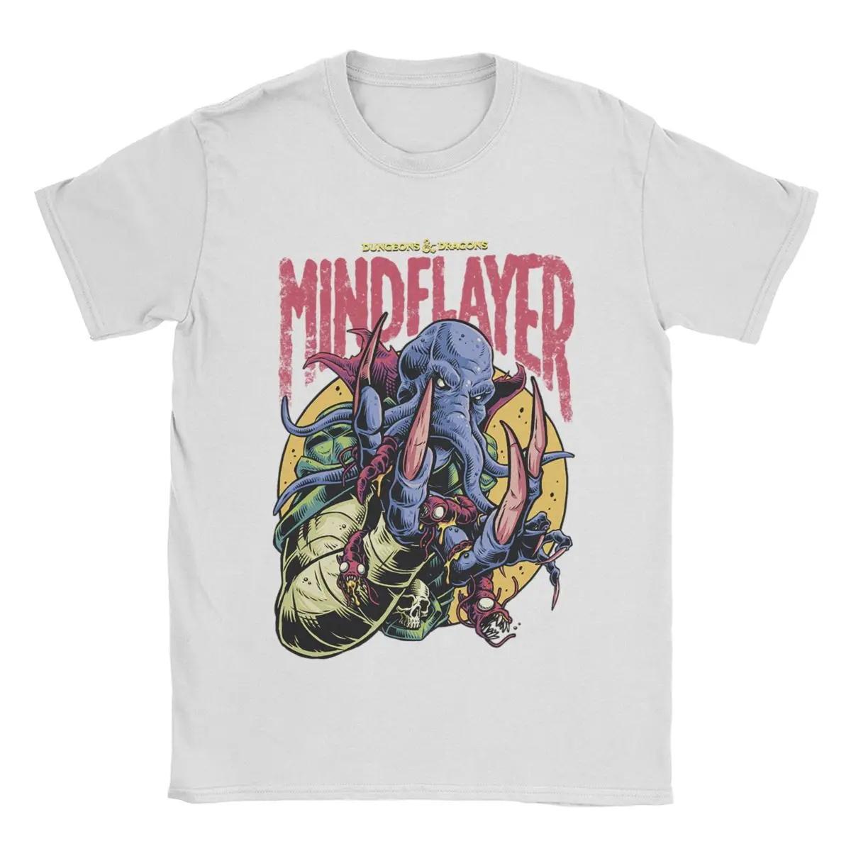 

DnD Mind Flayer Portrait T Shirts Amusing Summer Vintage Men Women Harajuku Short Sleeve Cotton Streetwear Leisure Unisex Tops 4XL