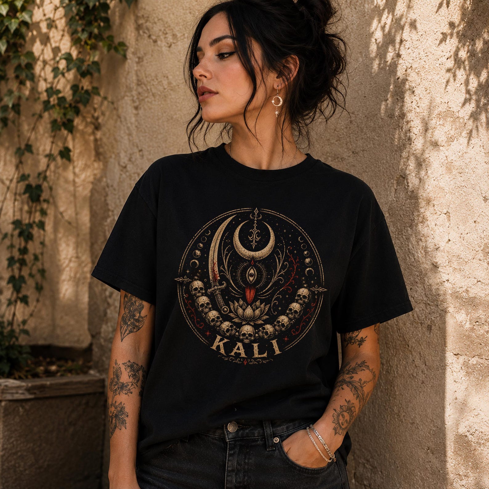 Kali Goddess Shirt: Hindu Goddess T | Shirt Mahakali Tee | Dark Divine Feminine Shirt | Sacred Feminine Spiritual Gift | Yoga Apparel 4XL