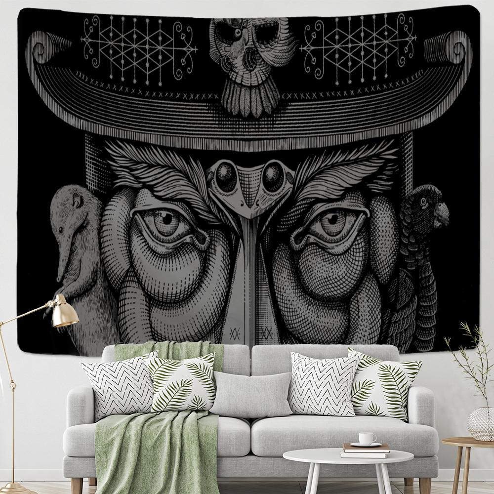 

Психоделический гобелен с глазом на стене, смерть, колдовство, мандала, тапиз, темное общежитие, художественная комната, домашний декор 200x150cm