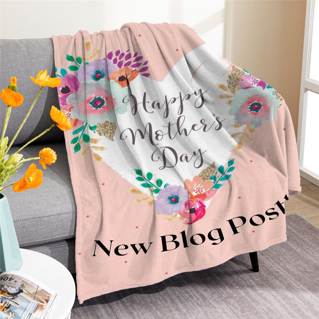 Mothers Day Letters digitalprinted polyester Bedroom velvet flannel soft sofa cover blanket Fleece soft sofa cover blankets