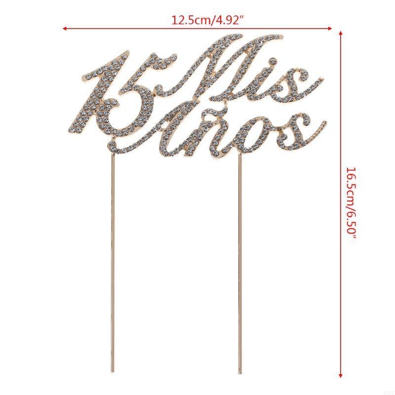 Sparkling Bling Number 15 Mis Anos Letters Cake for Rhinestone Alloy Cupc X3UC