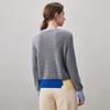 Komom Boka Women's 2025 Fall/Winter Cashmere Colorblock Round Neck Sweater