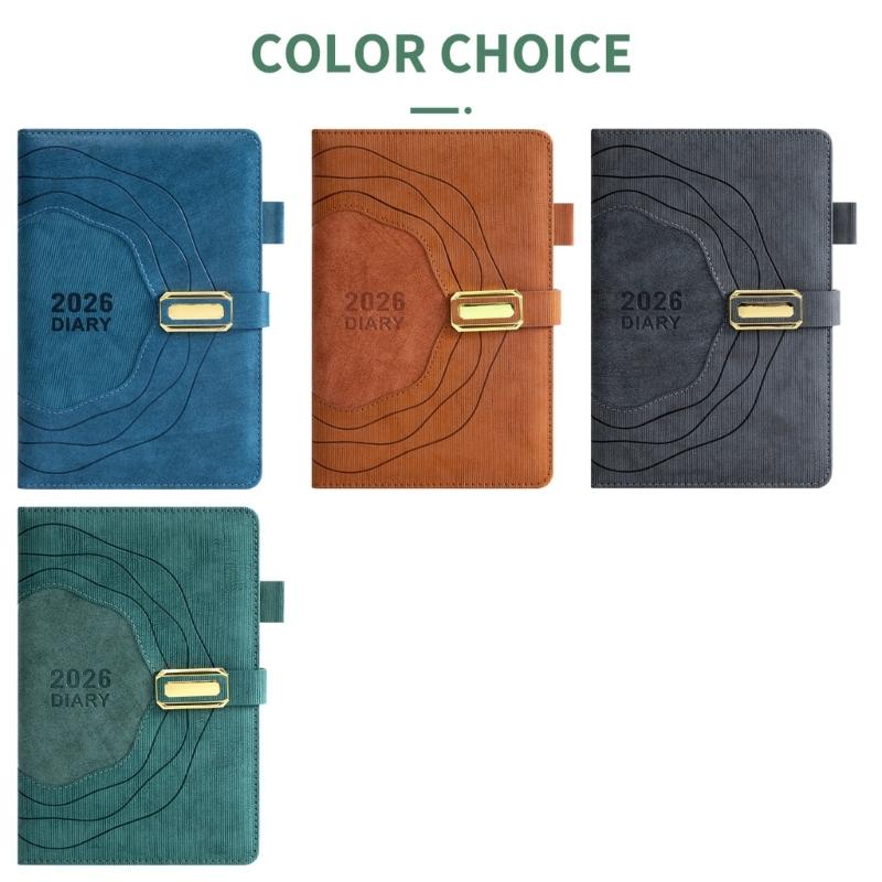 2026 Planner Organizers 365 Daily Pages Small Size PU Leather Cover Thick Linen Paper Suitable for Professional