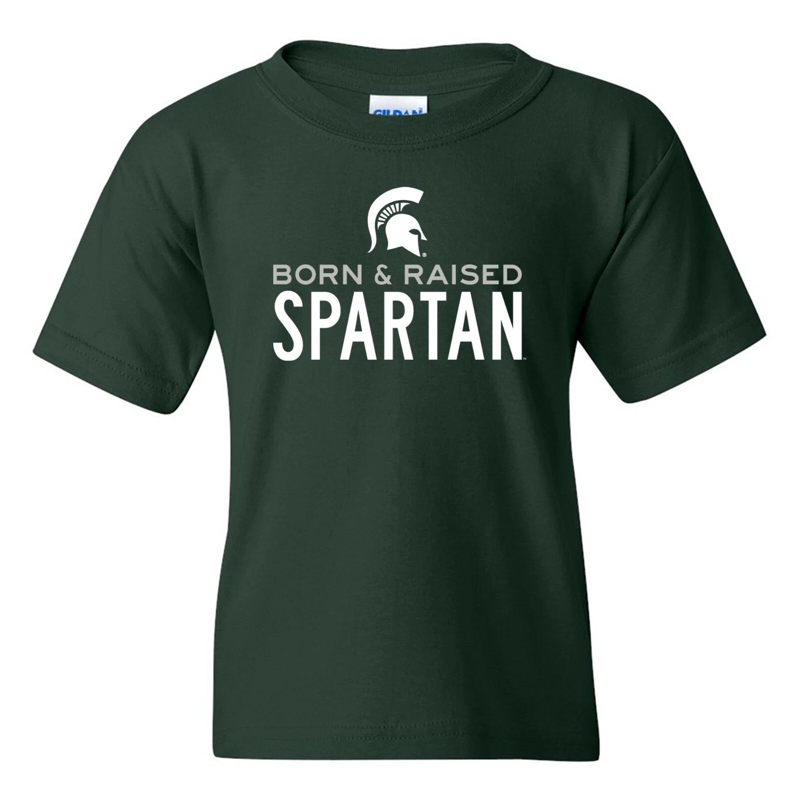 Born & Raised Michigan State Spartans Youth T-Shirt - Forest 3XL