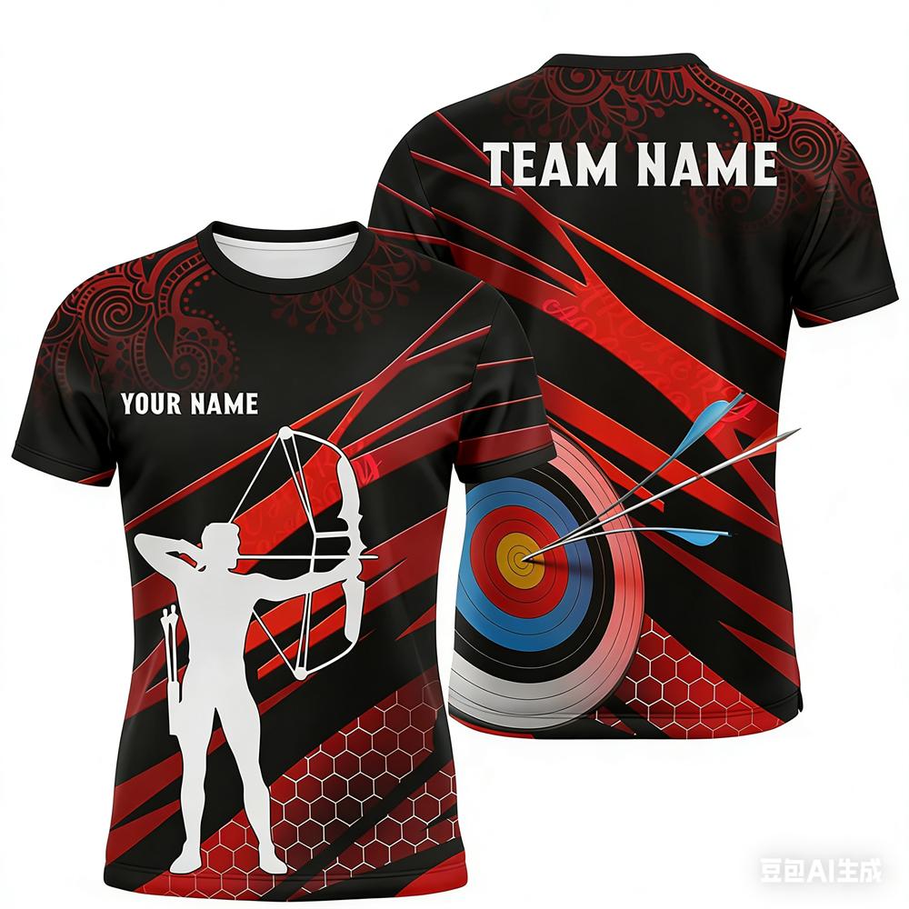 Lustige individuelle Namens-3D-Druck Bogenschießen Herren-T-Shirts Mode Bogenschießclub Personalisiertes Team-T-Shirt Lässige Kurzarm-Lockere Oberteile
